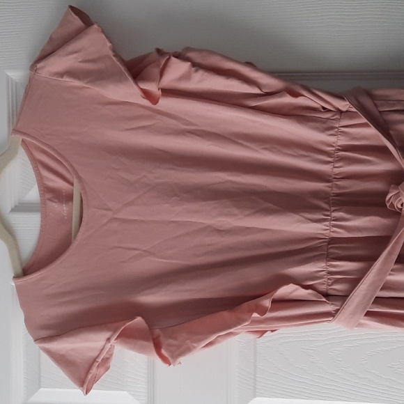 Elegantees Pink Ruffle Midi Dress XL - Picture 3 of 4